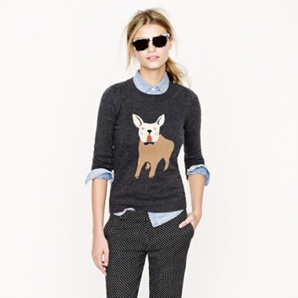 J.Crew French Bulldog Sweater